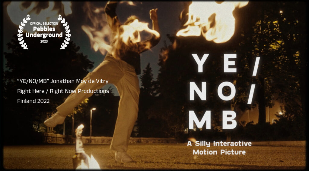 “YE/NO/MB'' interactive video by Jonathan Moy de Vitry, Right Here / Right Now Productions, Finland. 2022